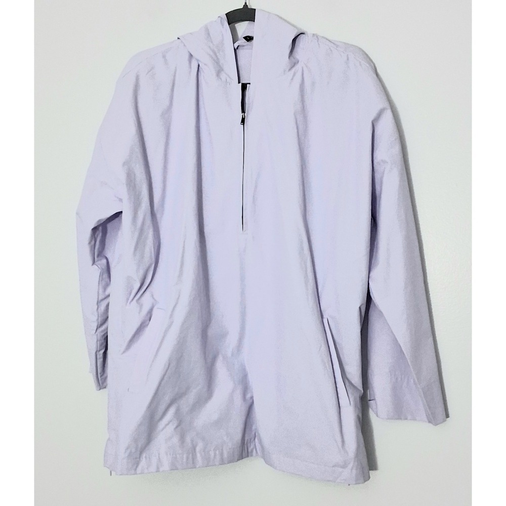 Eileen Fisher Hooded Pop-over Jacket Size Large Light Purple Pockets Zip Pre-ow